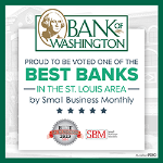 graphic saying proud to be voted one of the best banks in the st. louis area by small business monthly